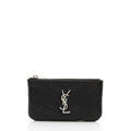 Saint Laurent Lambskin Monogram Cassandre Key Pouch (SHF-Ffj9zM)