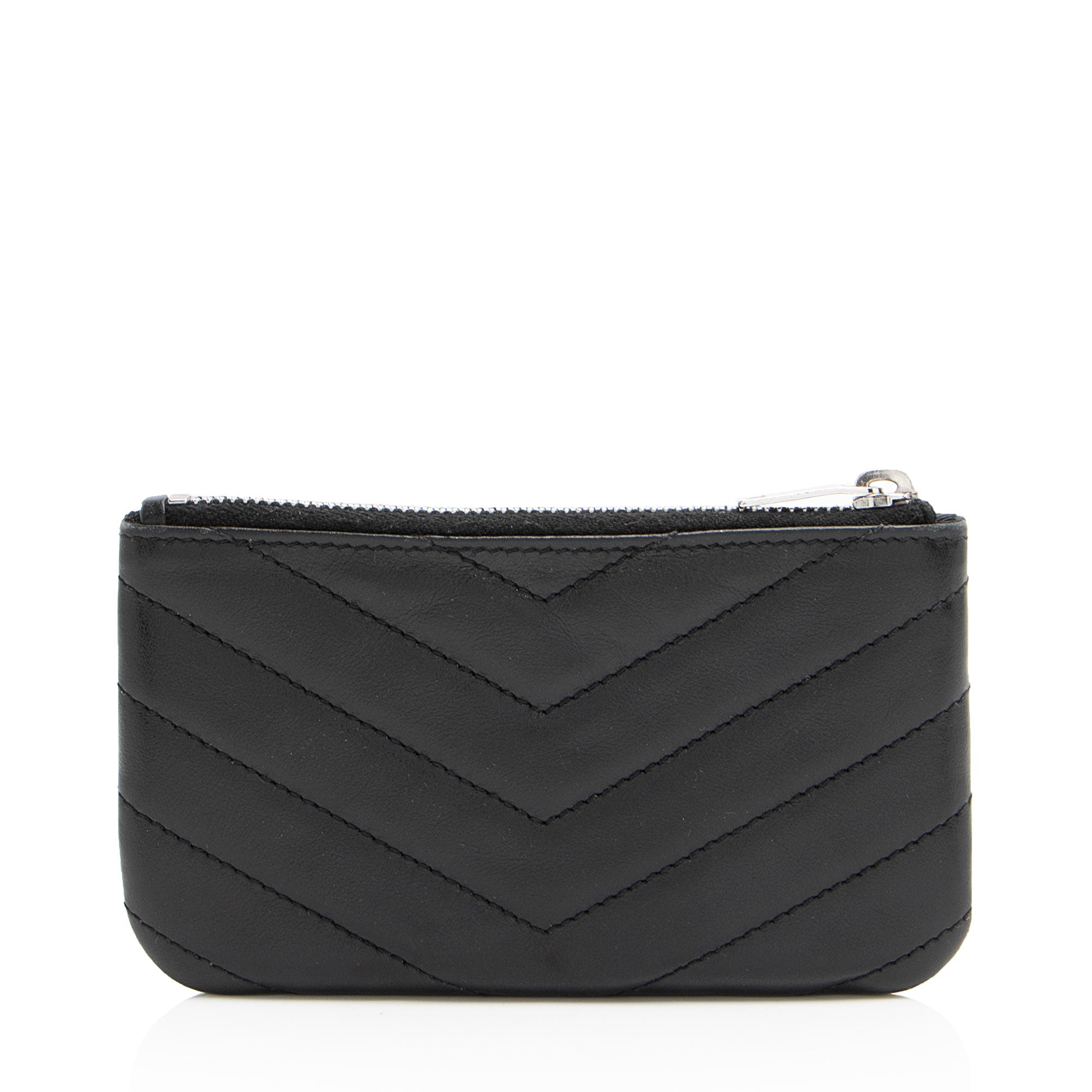 Saint Laurent Lambskin Monogram Cassandre Key Pouch