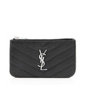 Saint Laurent Lambskin Monogram Cassandre Key Pouch