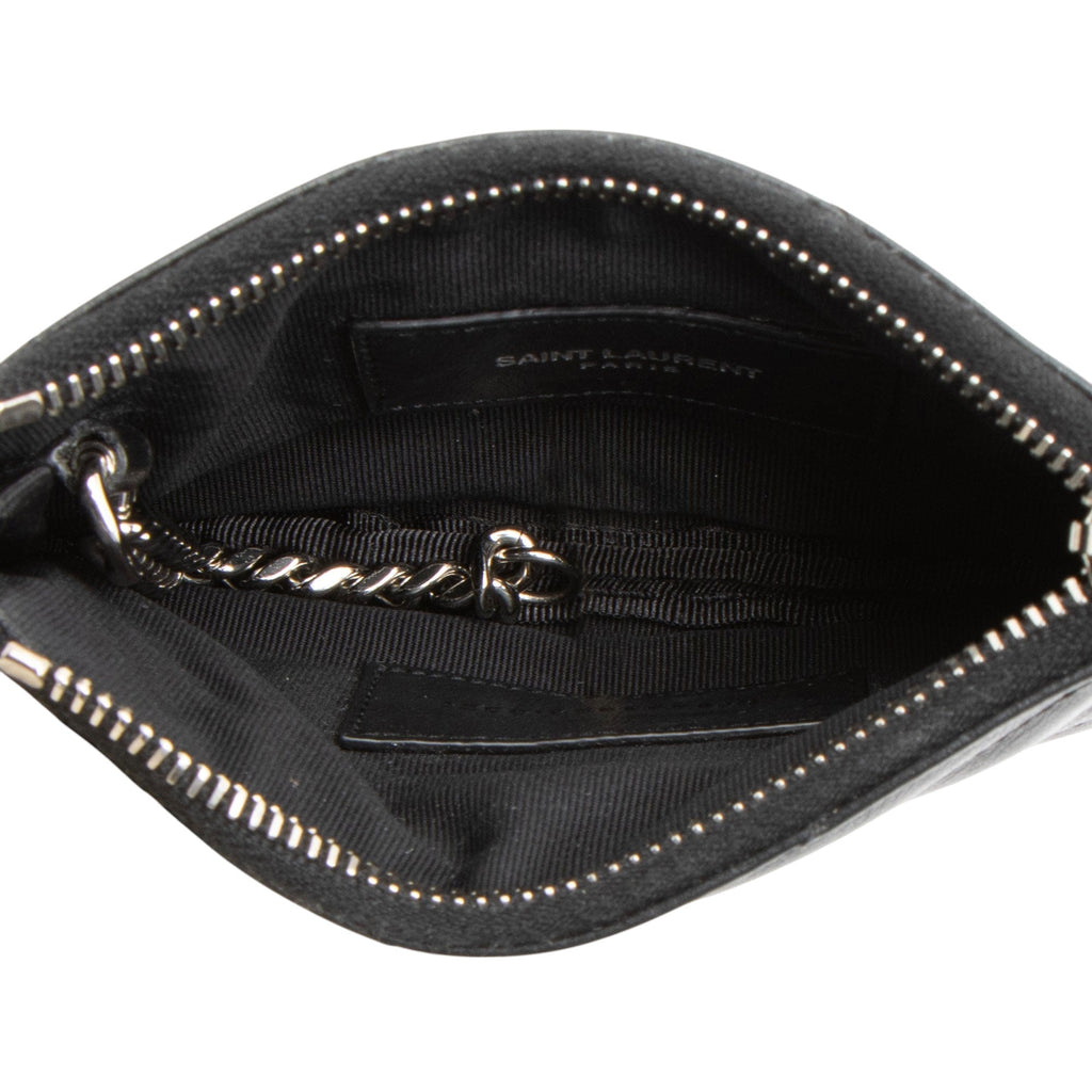 Saint Laurent Lambskin Monogram Cassandre Key Pouch