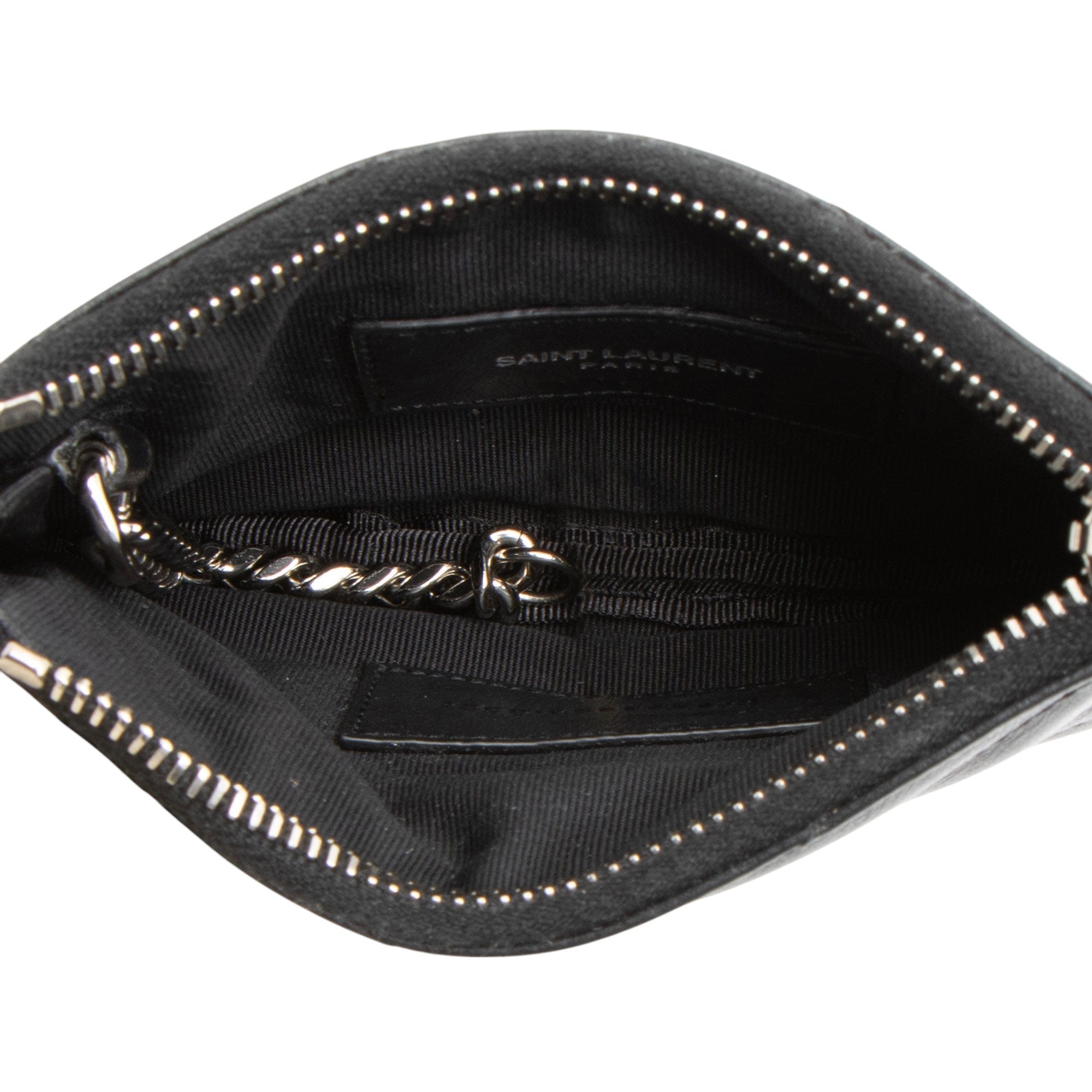 Saint Laurent Lambskin Monogram Cassandre Key Pouch