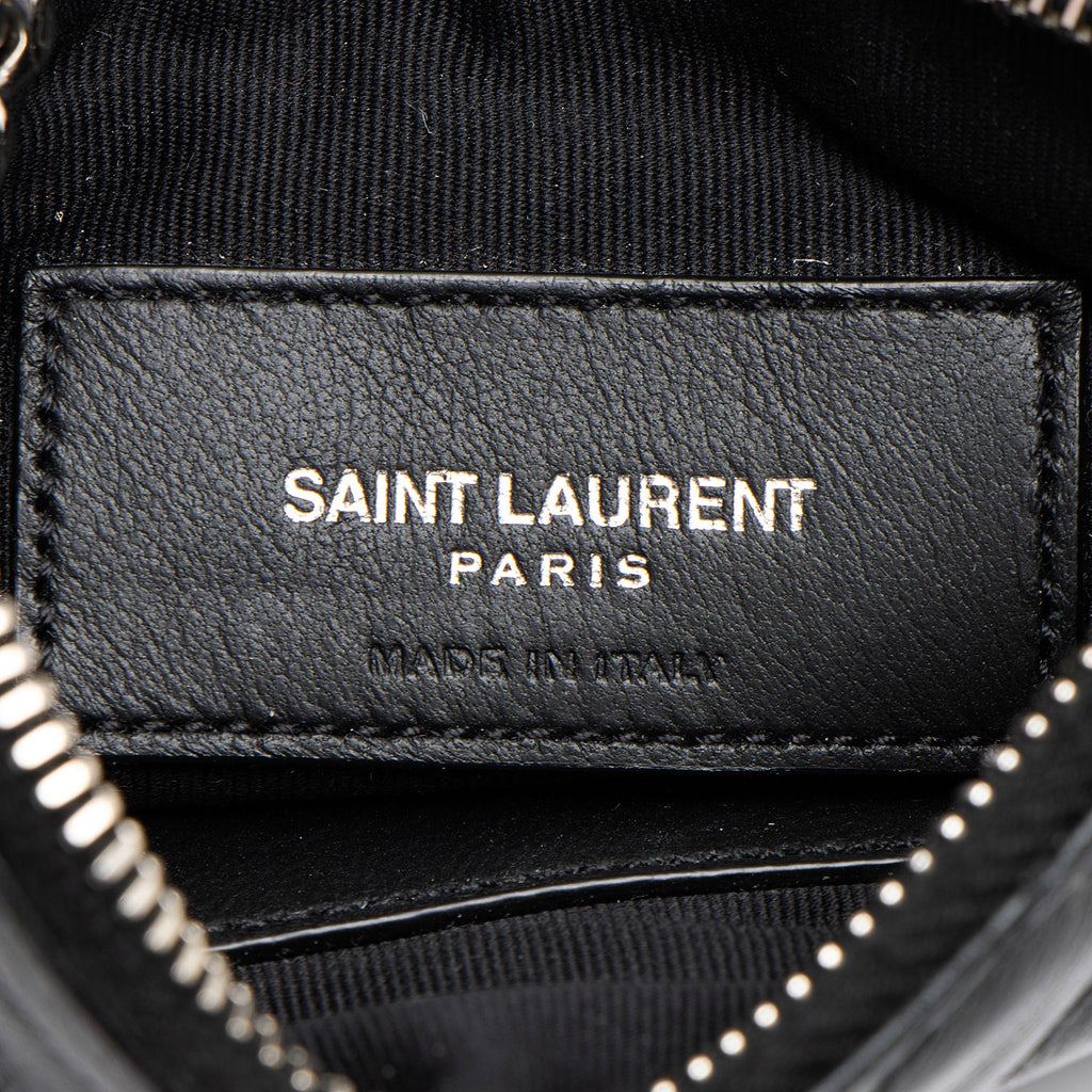 Saint Laurent Lambskin Monogram Cassandre Key Pouch