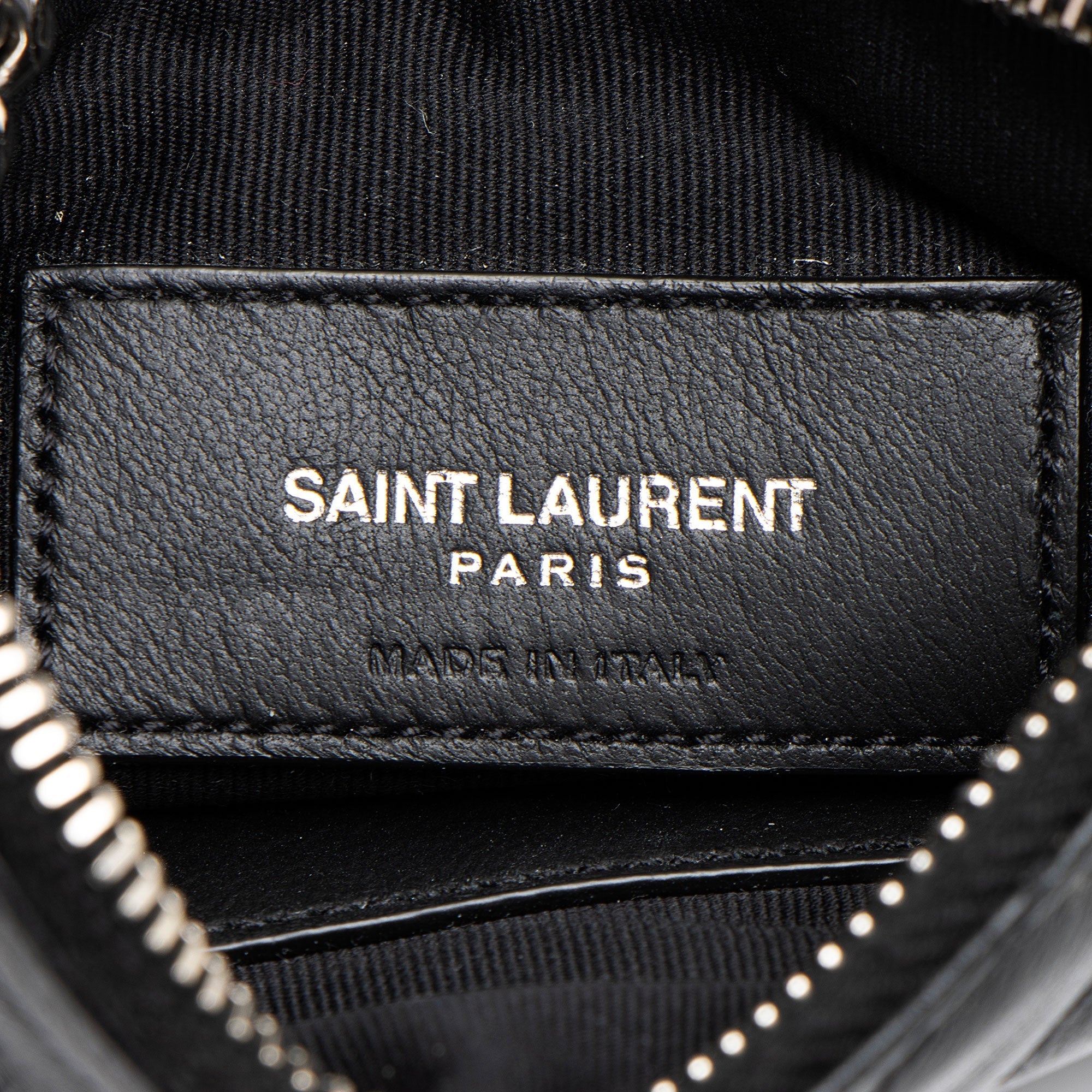 Saint Laurent Lambskin Monogram Cassandre Key Pouch