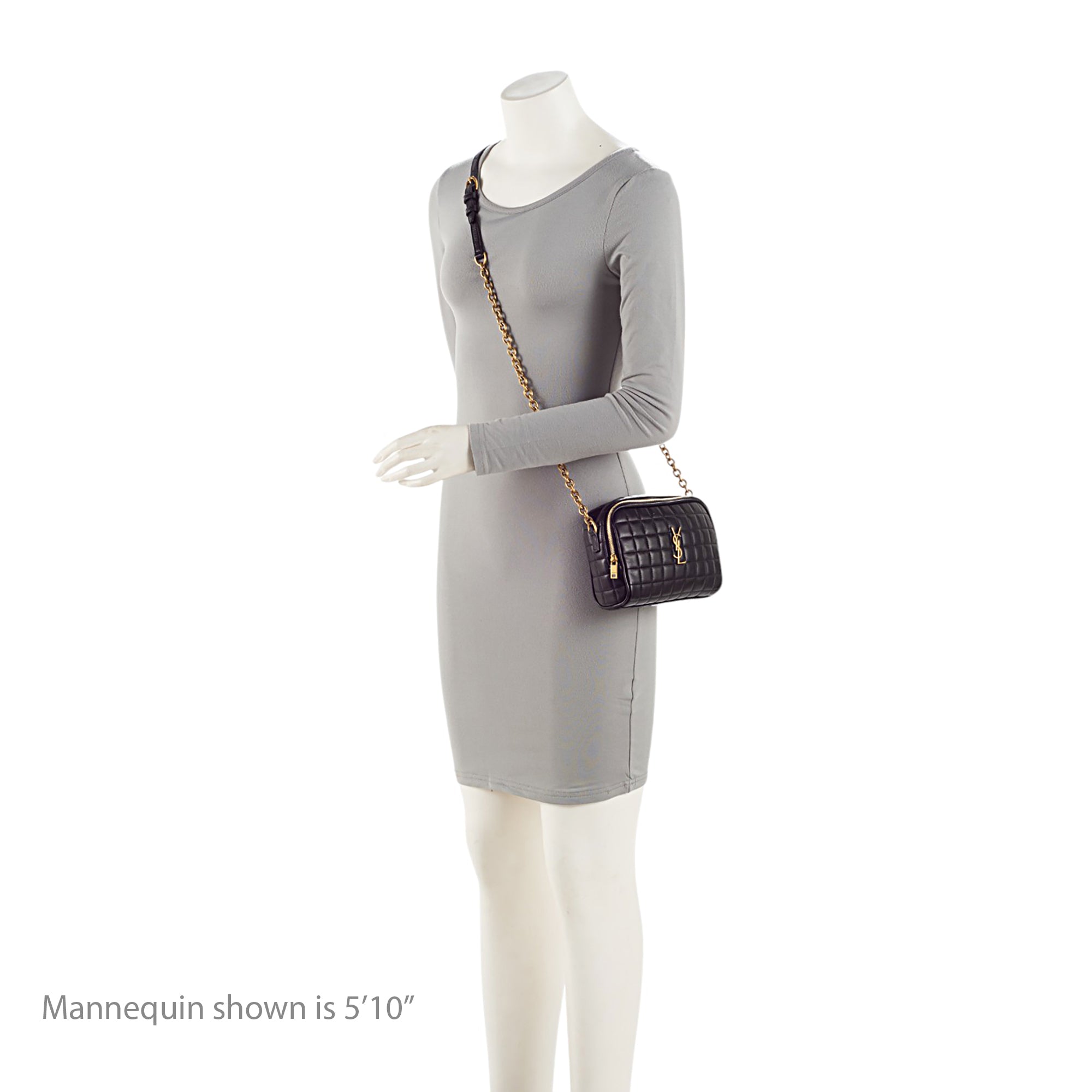 Saint Laurent Lambskin Matelasse Carre Monogram Cassandre Camera Bag (SHF-RGUZXr)