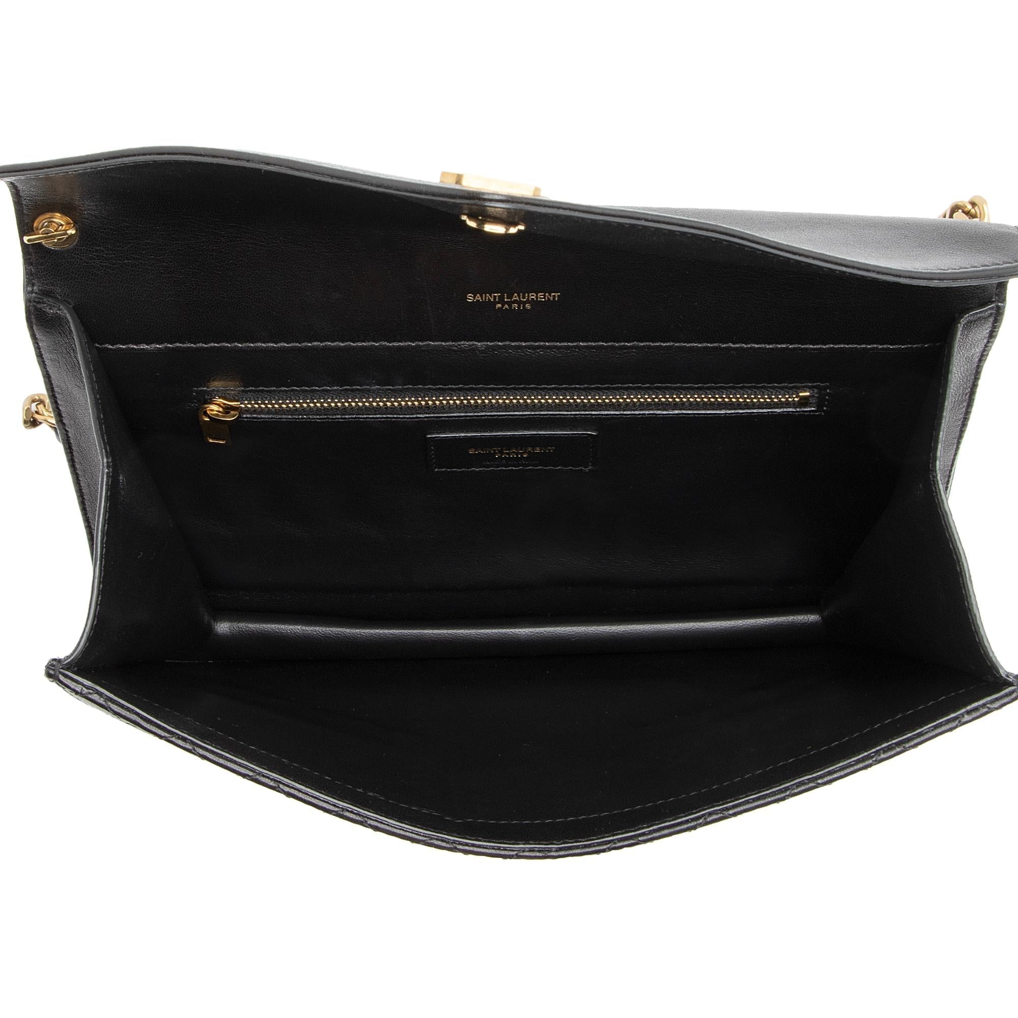 Saint Laurent Lambskin Monogram Gaby Chain Envelope Bag (SHF-23054)