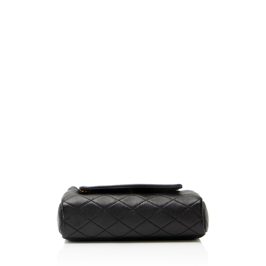 Saint Laurent Lambskin Monogram Nolita Mini Flap Bag