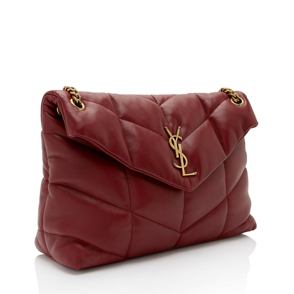 Saint Laurent Lambskin Monogram Puffer LouLou Medium Shoulder Bag (SHF-UfpAmc)