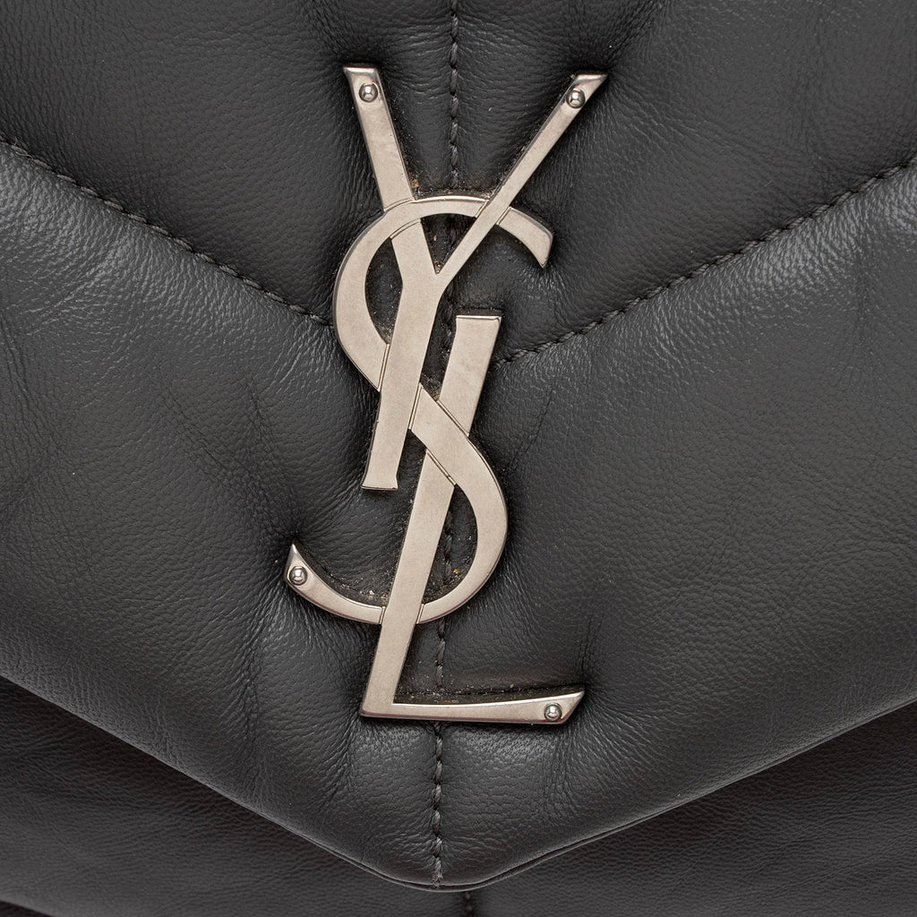 Saint Laurent Lambskin Monogram Puffer LouLou Medium Shoulder Bag (SHF-RIYiYF)
