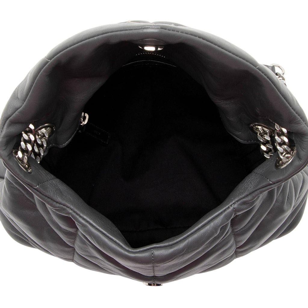 Saint Laurent Lambskin Monogram Puffer LouLou Medium Shoulder Bag (SHF-RIYiYF)