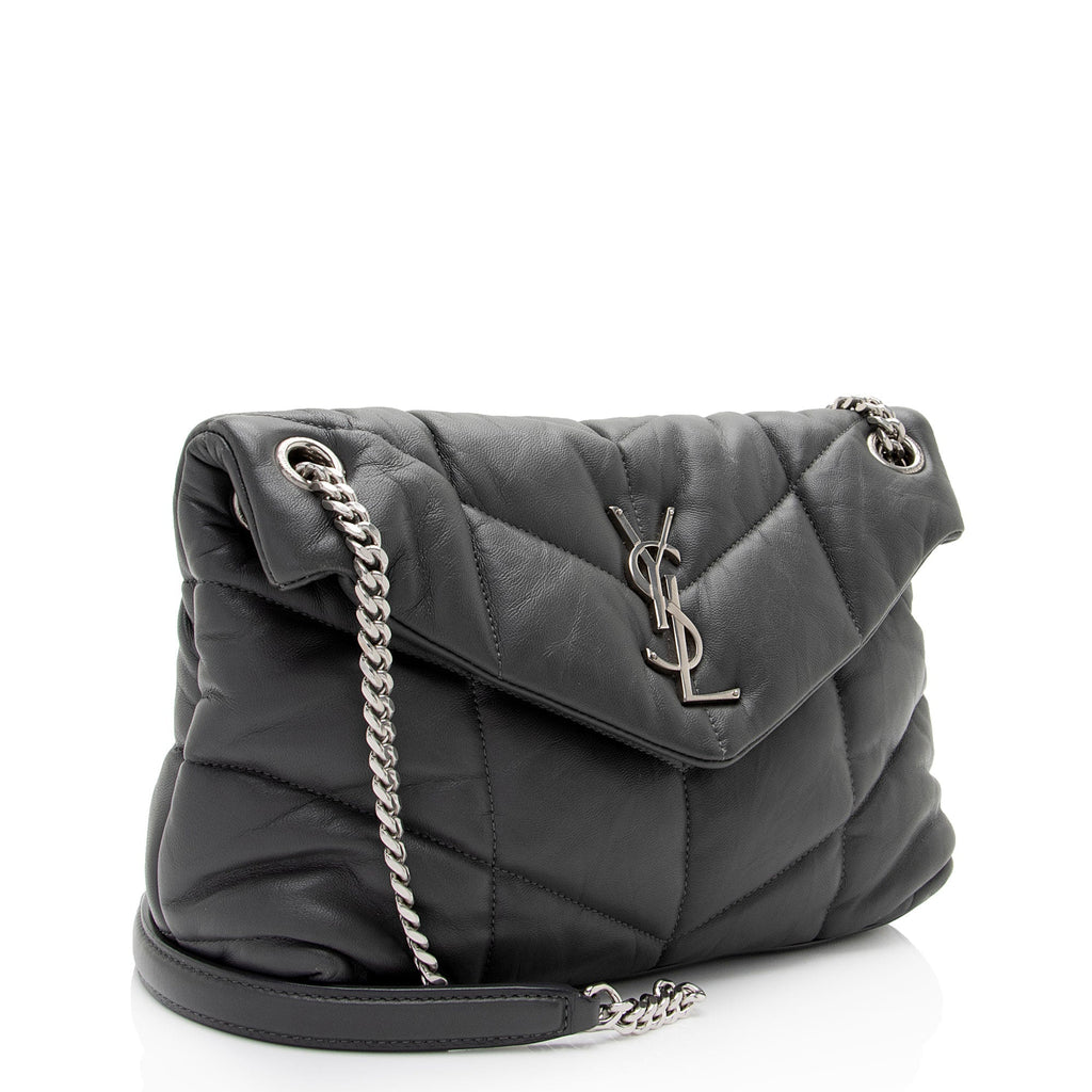 Saint Laurent Lambskin Monogram Puffer LouLou Medium Shoulder Bag (SHF-RIYiYF)