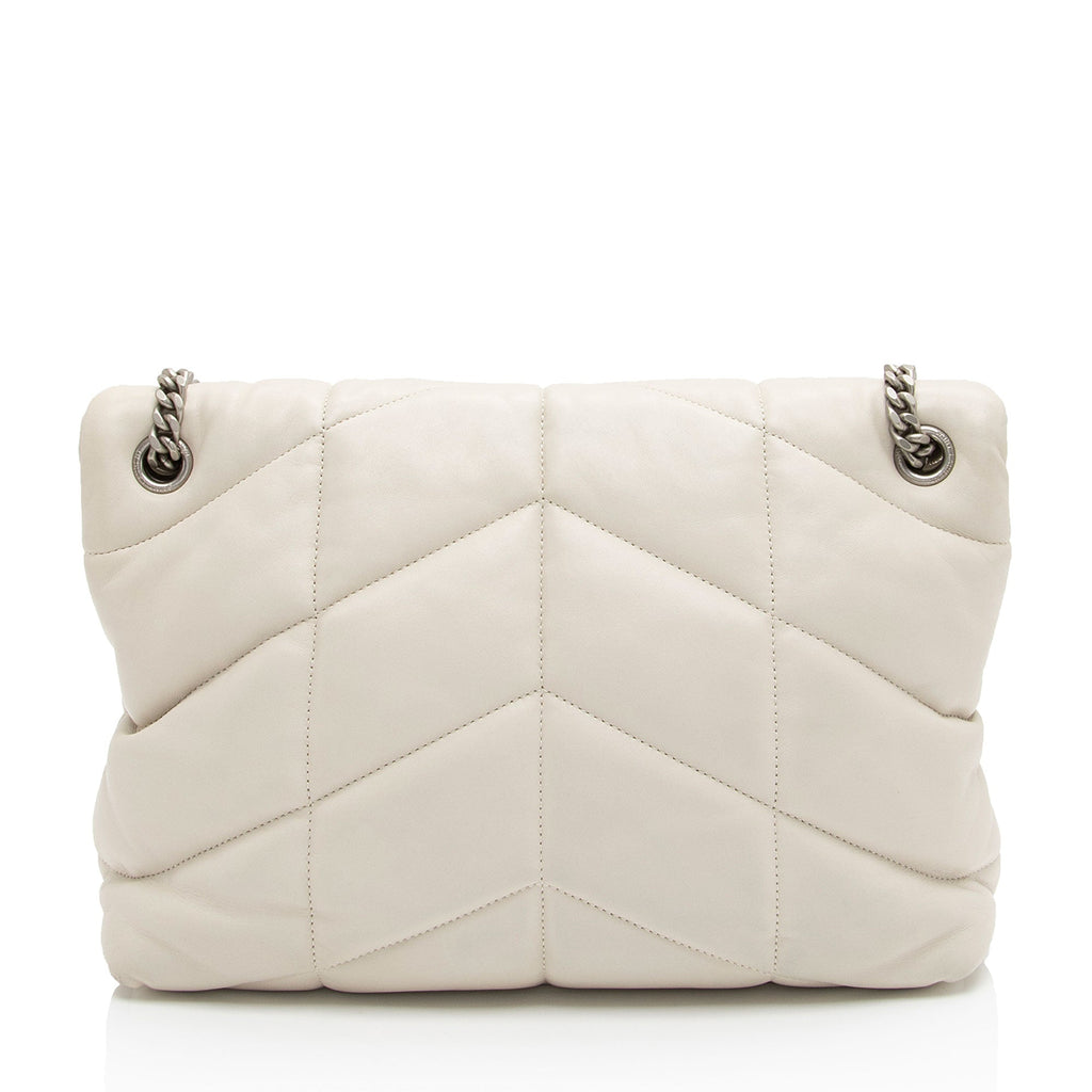 Saint Laurent Lambskin Monogram Puffer LouLou Medium Shoulder Bag (SHF-ONfMik)