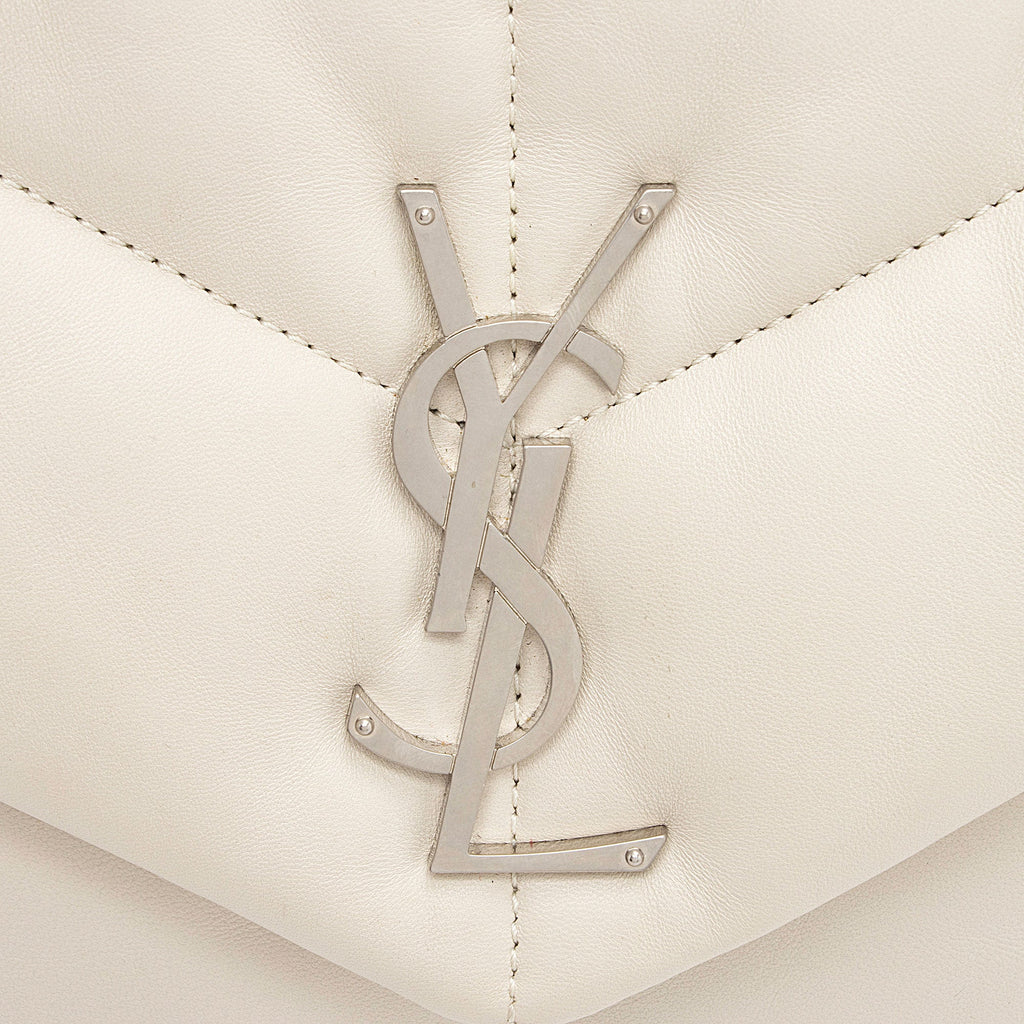 Saint Laurent Lambskin Monogram Puffer LouLou Medium Shoulder Bag (SHF-ONfMik)
