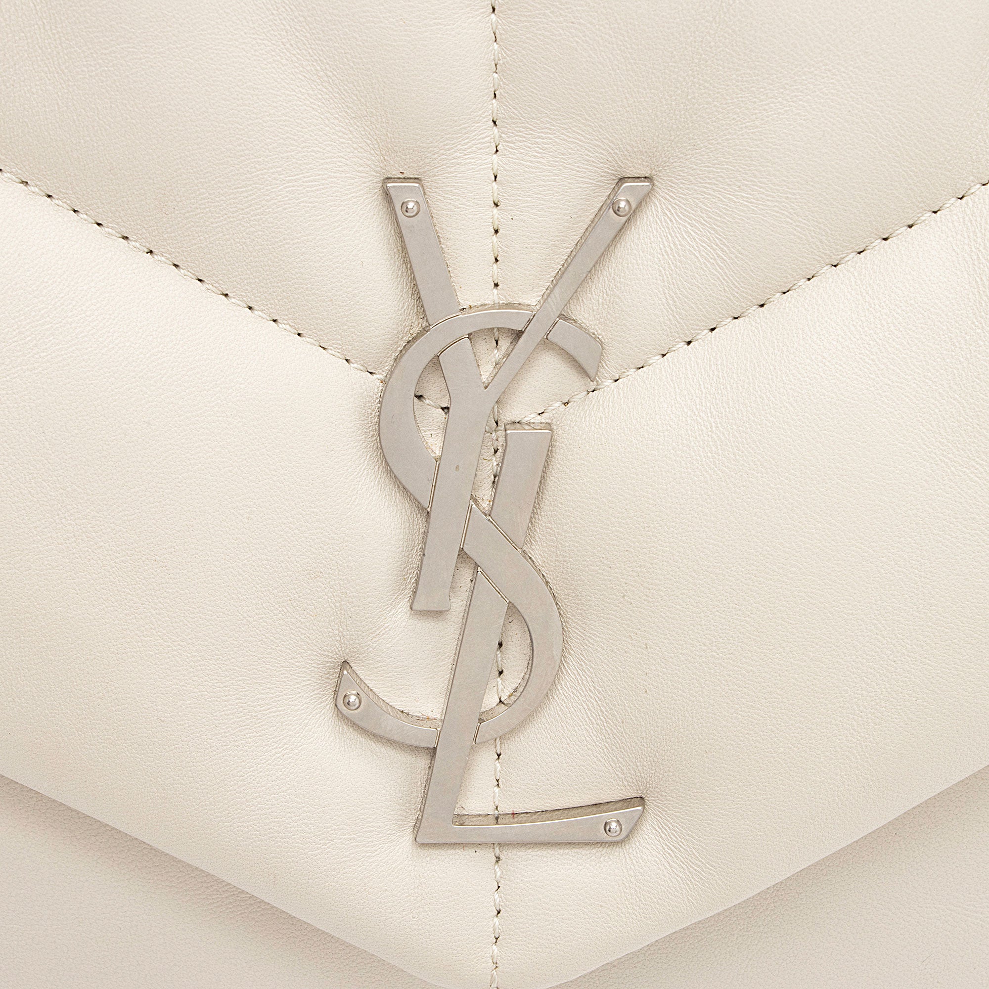 Saint Laurent Lambskin Monogram Puffer LouLou Medium Shoulder Bag (SHF-ONfMik)