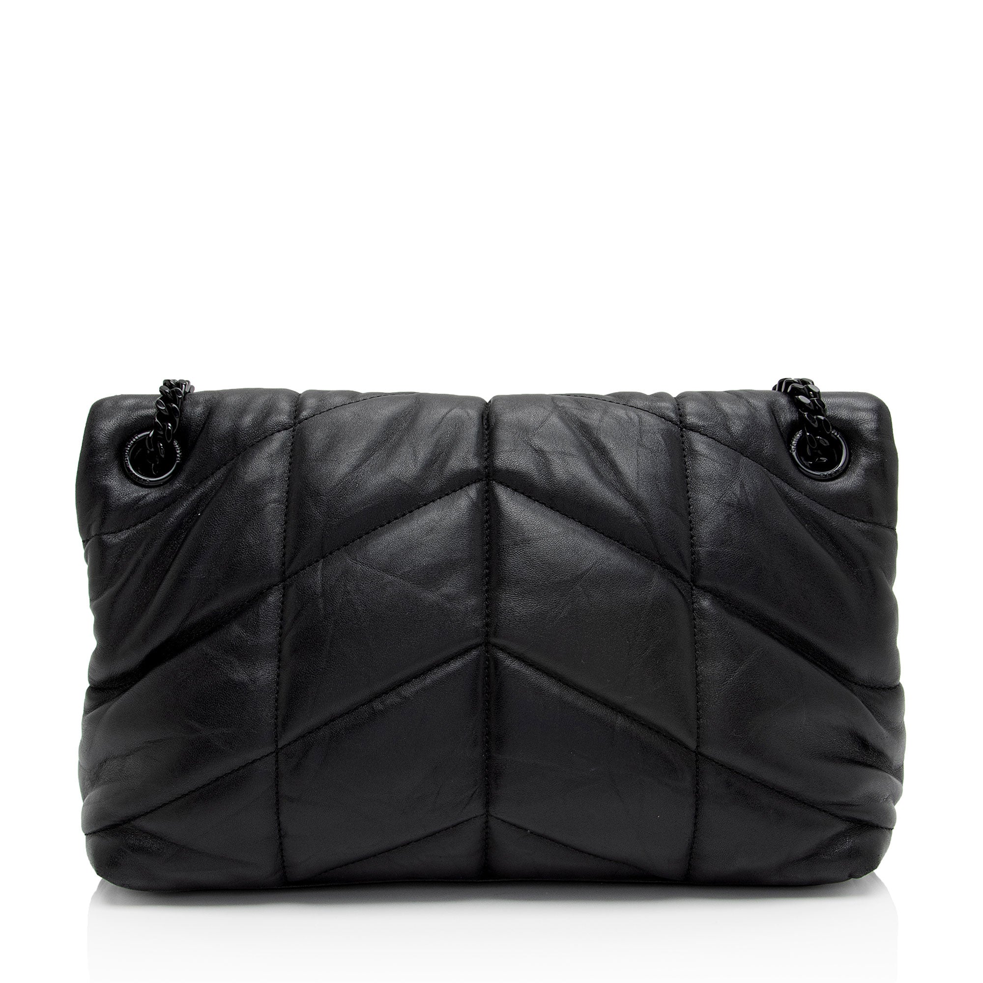 Saint Laurent Lambskin Monogram Puffer LouLou Medium Shoulder Bag (SHF-ArUzt2)