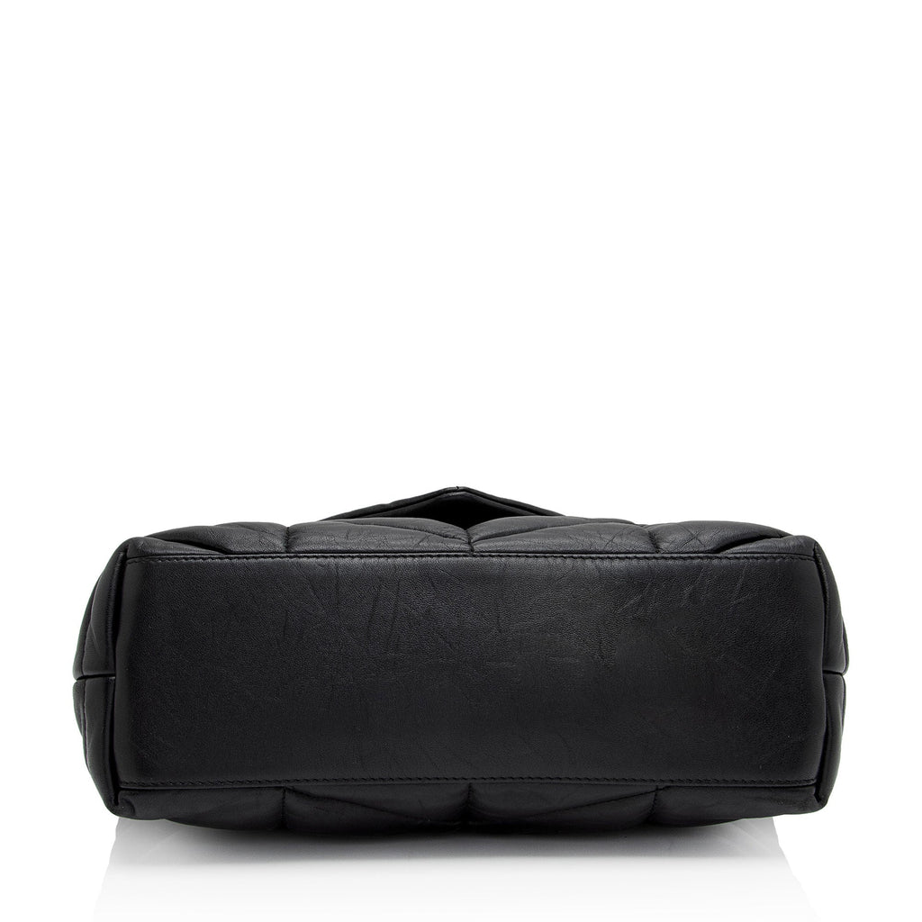 Saint Laurent Lambskin Monogram Puffer LouLou Medium Shoulder Bag (SHF-ArUzt2)