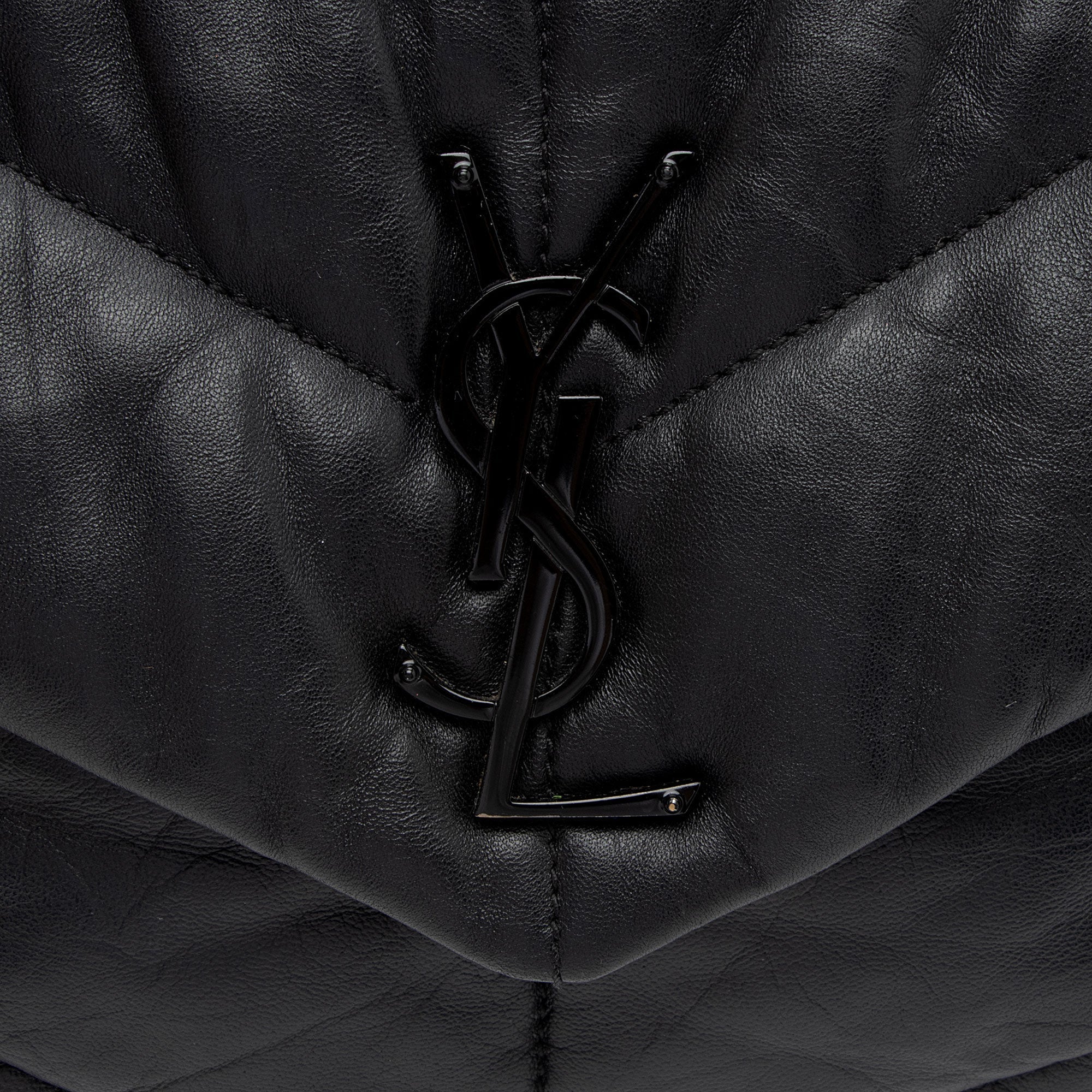 Saint Laurent Lambskin Monogram Puffer LouLou Medium Shoulder Bag (SHF-ArUzt2)