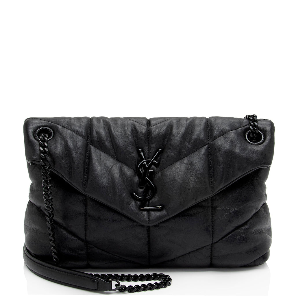 Saint Laurent Lambskin Monogram Puffer LouLou Medium Shoulder Bag (SHF-ArUzt2)