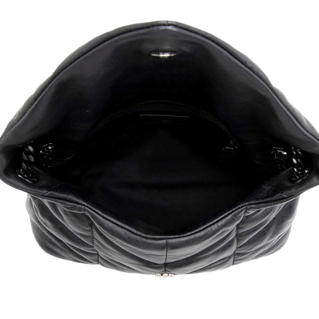 Saint Laurent Lambskin Monogram Puffer LouLou Medium Shoulder Bag (SHF-ArUzt2)