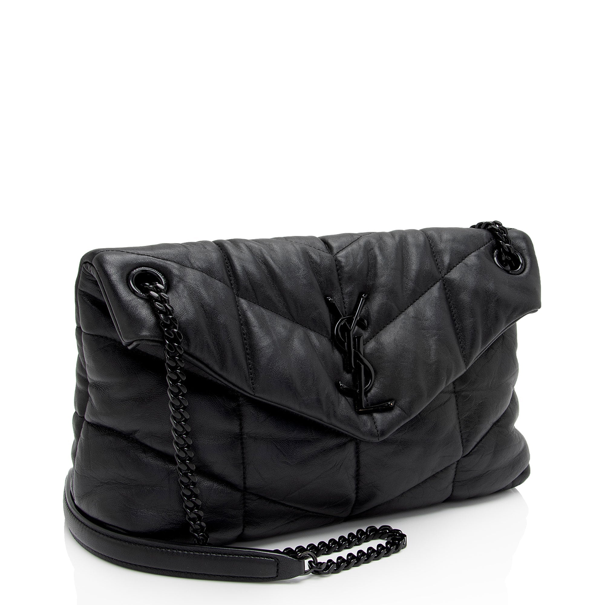 Saint Laurent Lambskin Monogram Puffer LouLou Medium Shoulder Bag (SHF-ArUzt2)