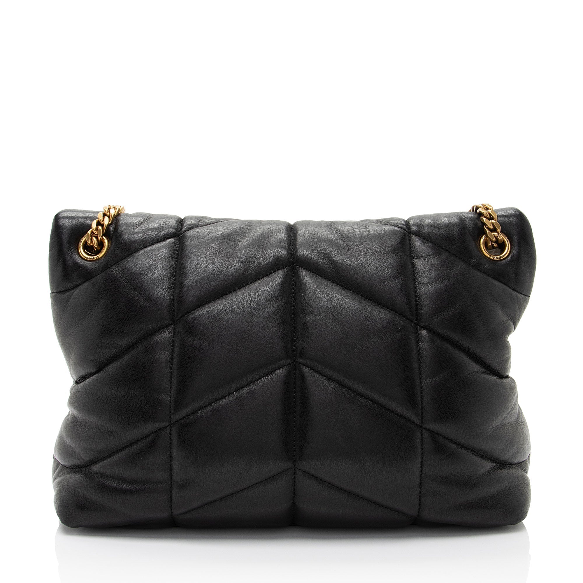 Saint Laurent Lambskin Monogram Puffer LouLou Medium Shoulder Bag (SHF-A0xwhw)