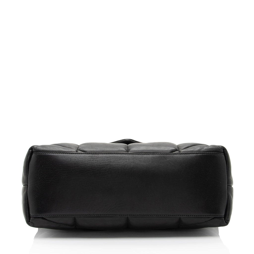 Saint Laurent Lambskin Monogram Puffer LouLou Medium Shoulder Bag (SHF-A0xwhw)