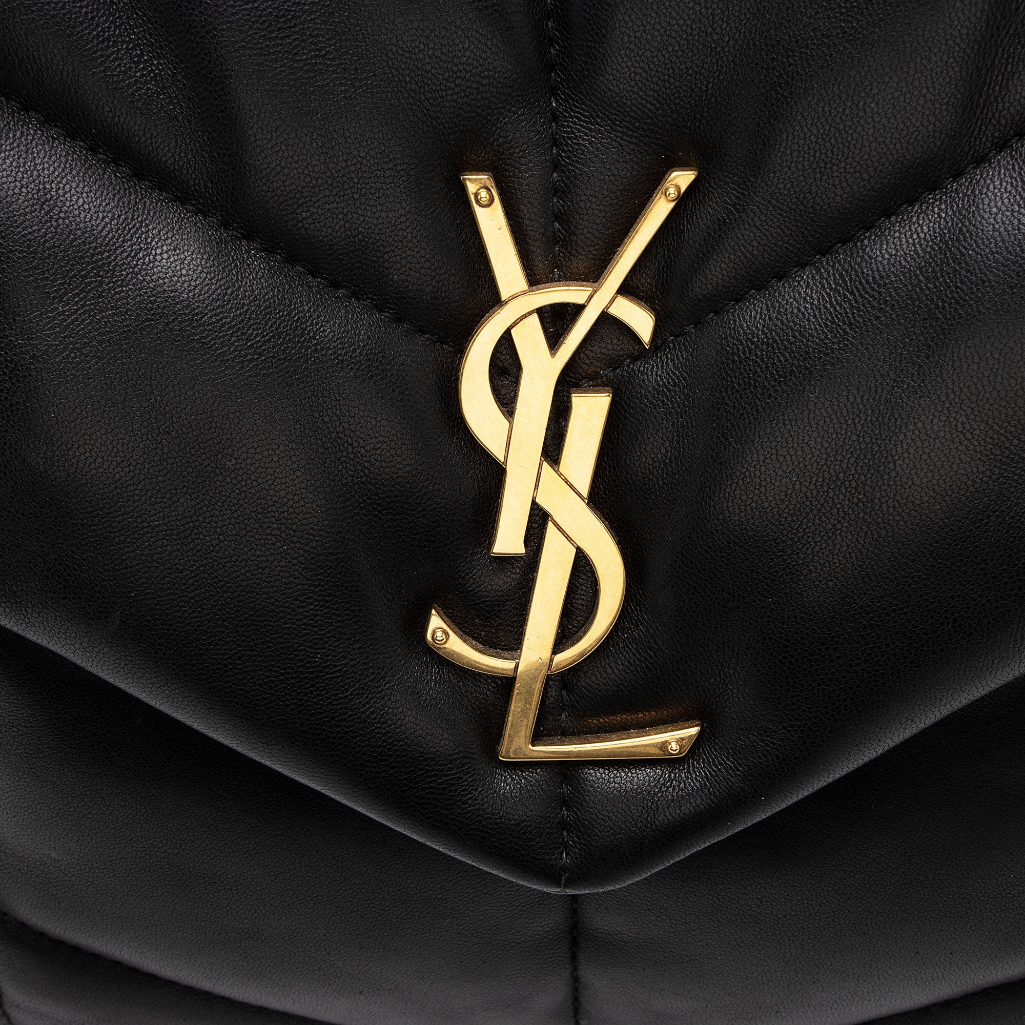 Saint Laurent Lambskin Monogram Puffer LouLou Medium Shoulder Bag (SHF-A0xwhw)