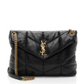 Saint Laurent Lambskin Monogram Puffer LouLou Medium Shoulder Bag (SHF-A0xwhw)