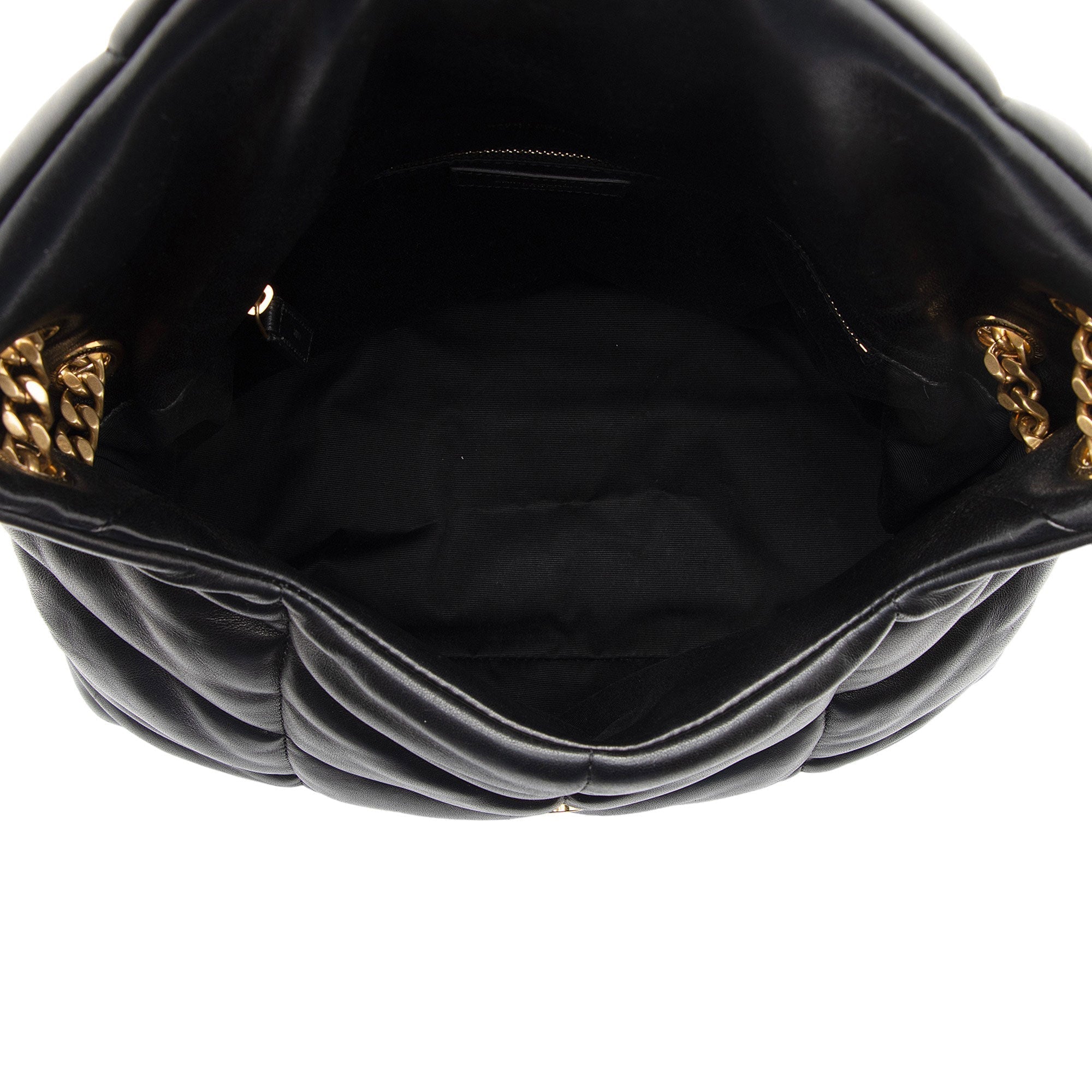 Saint Laurent Lambskin Monogram Puffer LouLou Medium Shoulder Bag (SHF-A0xwhw)