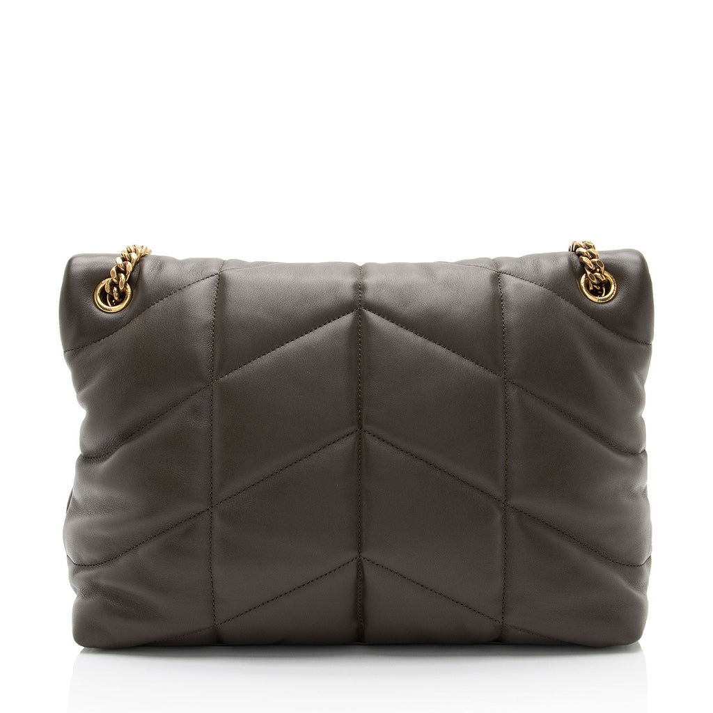 Saint Laurent Lambskin Monogram Puffer LouLou Medium Shoulder Bag (SHF-sxPbmV)