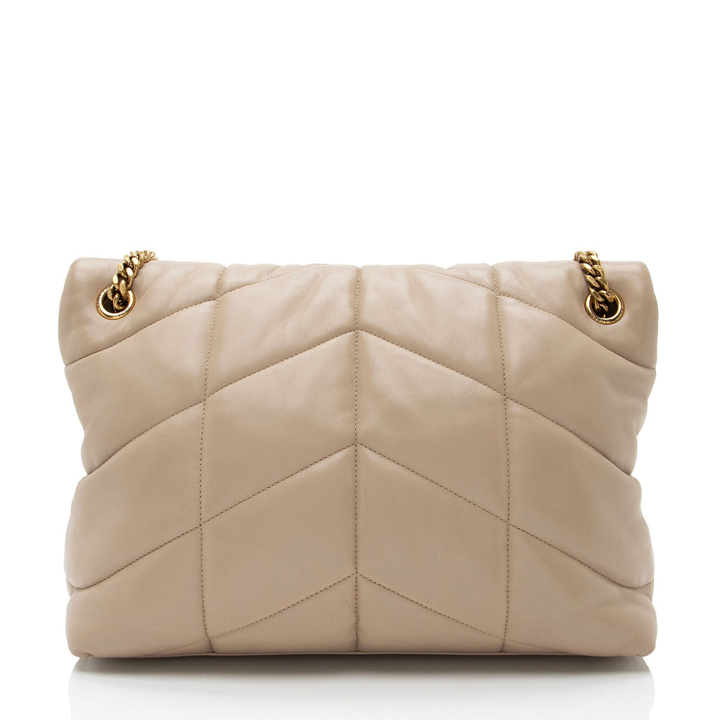 Saint Laurent Lambskin Monogram Puffer LouLou Medium Shoulder Bag