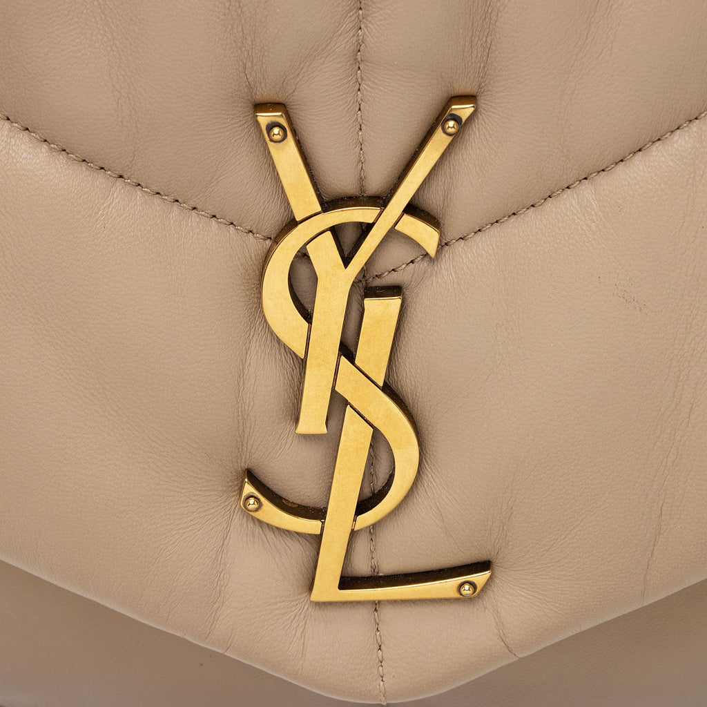Saint Laurent Lambskin Monogram Puffer LouLou Medium Shoulder Bag