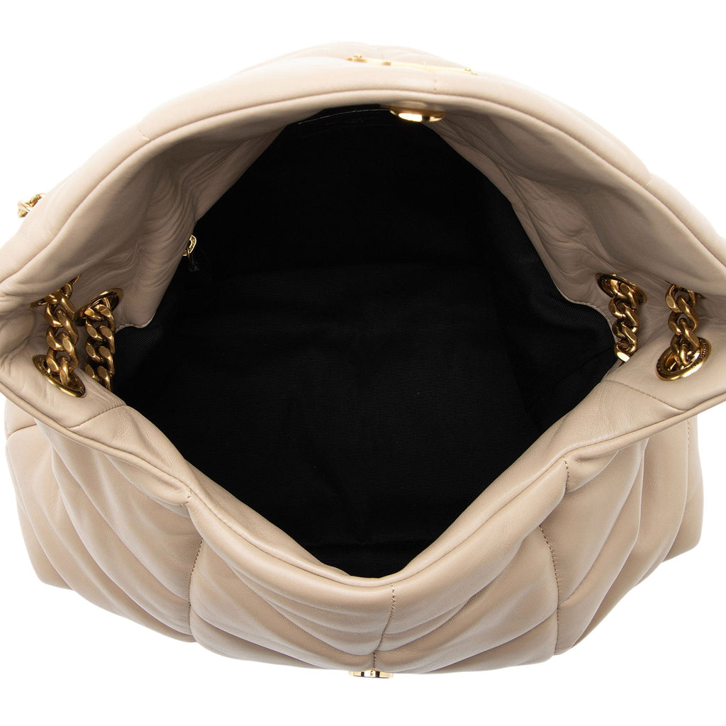 Saint Laurent Lambskin Monogram Puffer LouLou Medium Shoulder Bag