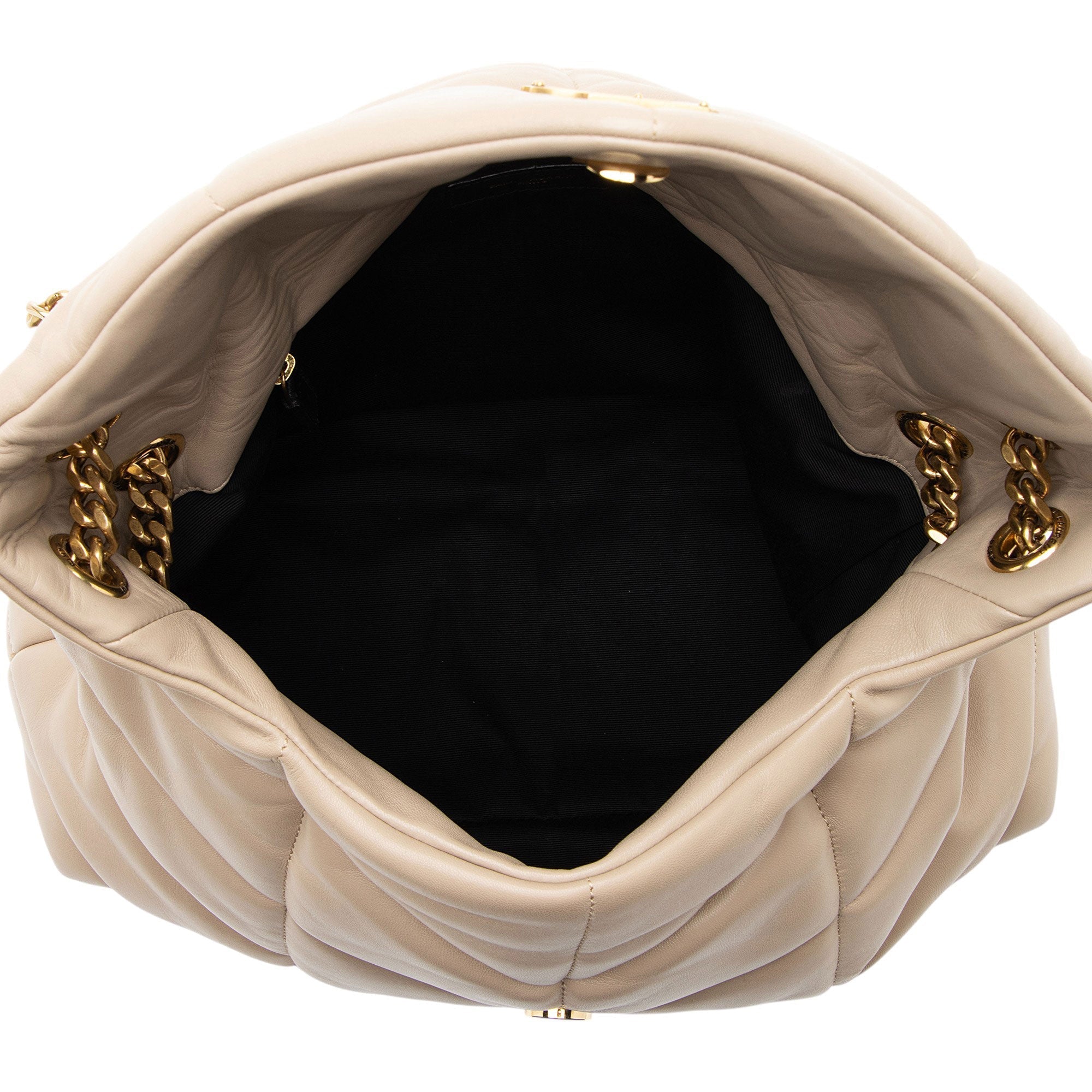 Saint Laurent Lambskin Monogram Puffer LouLou Medium Shoulder Bag