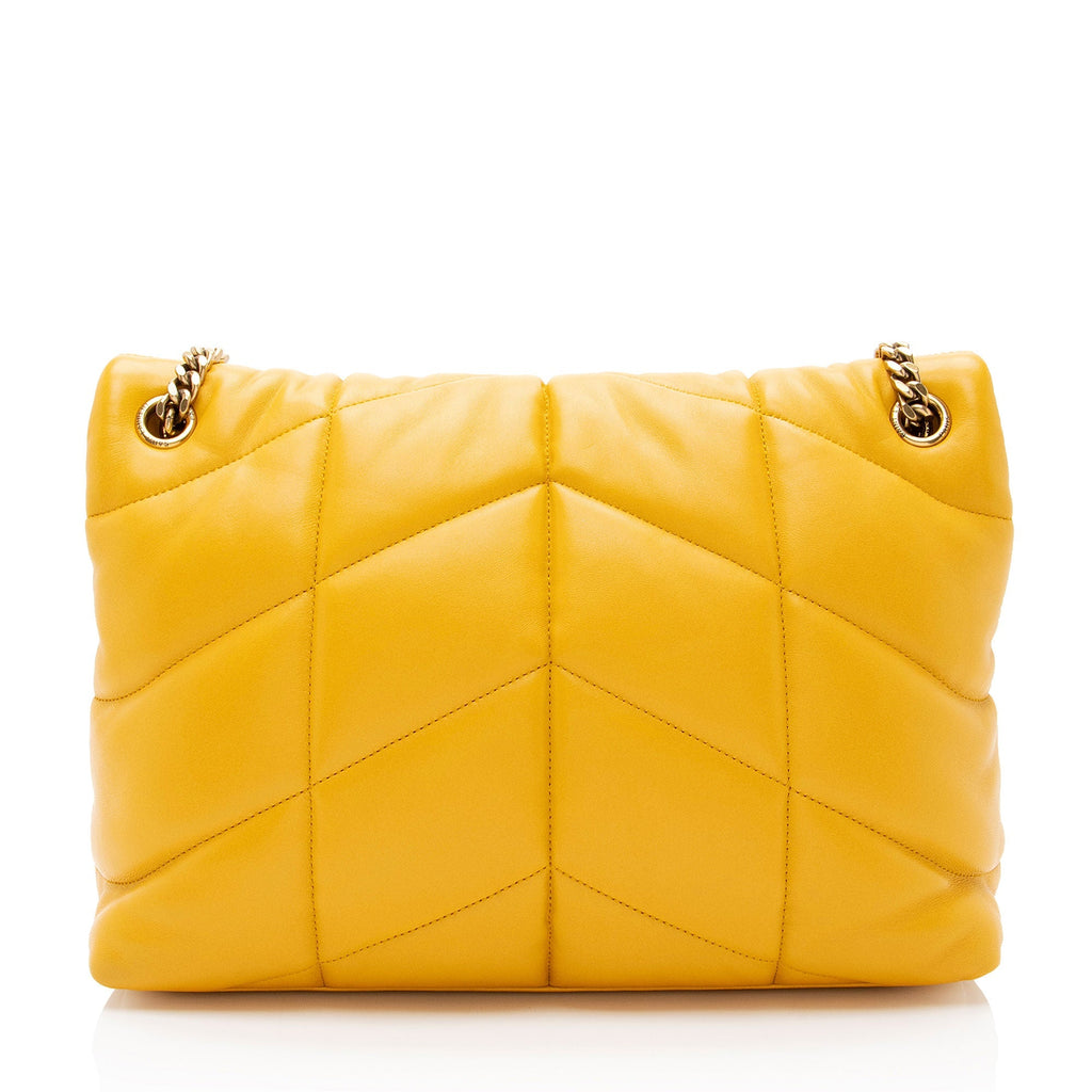 Saint Laurent Lambskin Monogram Puffer LouLou Medium Shoulder Bag