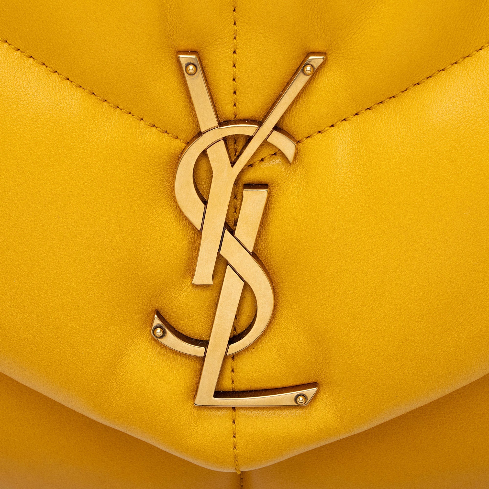 Saint Laurent Lambskin Monogram Puffer LouLou Medium Shoulder Bag