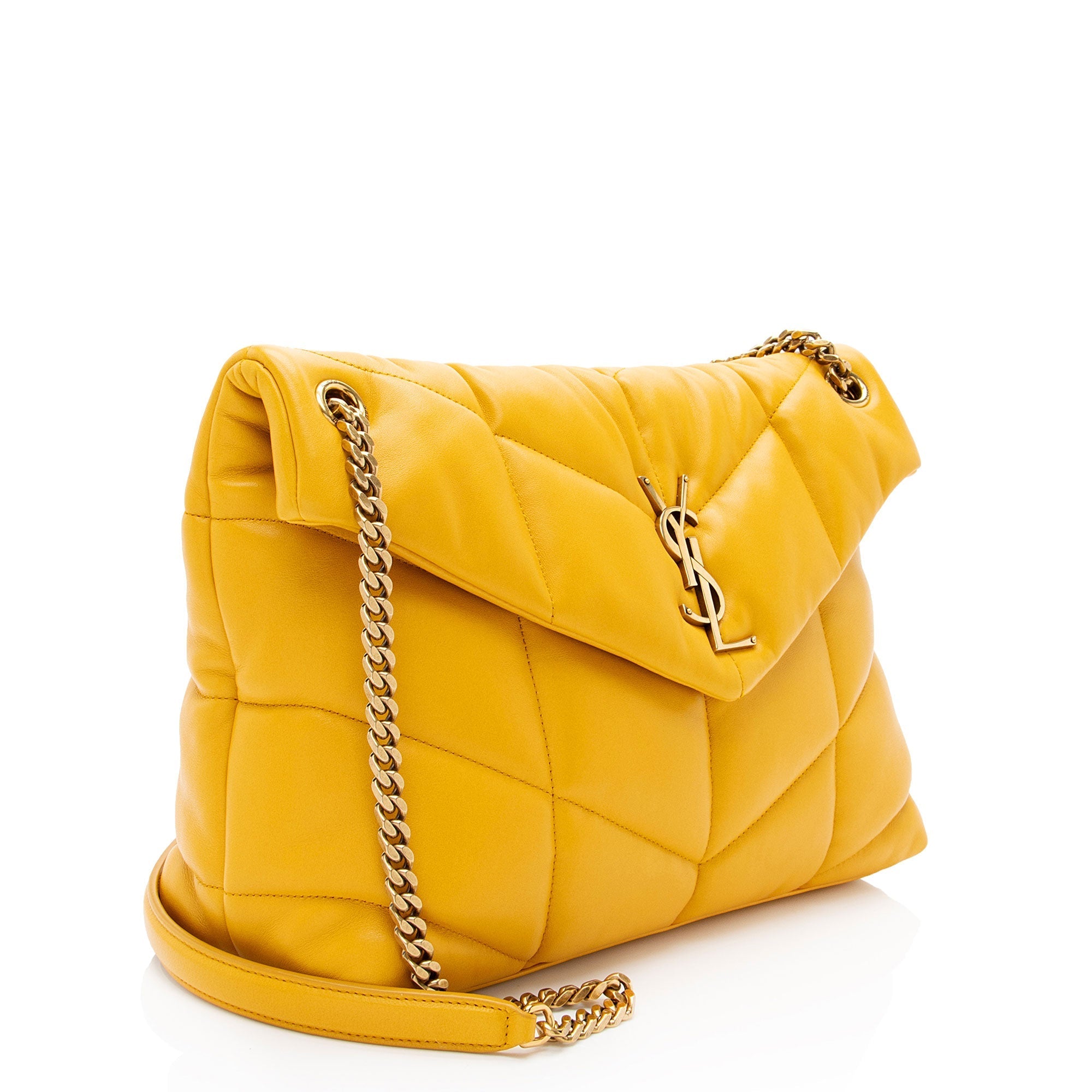 Saint Laurent Lambskin Monogram Puffer LouLou Medium Shoulder Bag