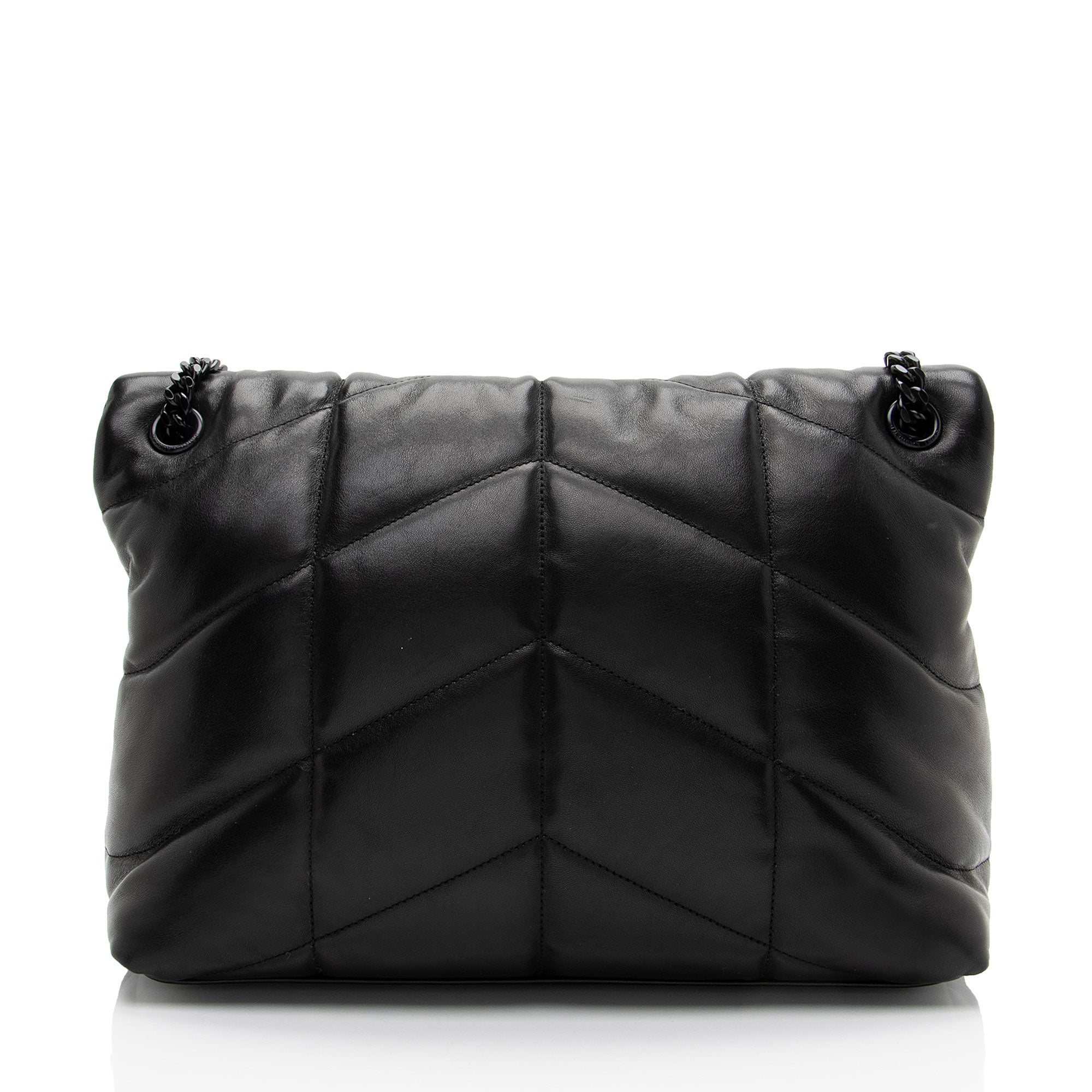 Saint Laurent Lambskin Monogram Puffer LouLou Medium Shoulder Bag