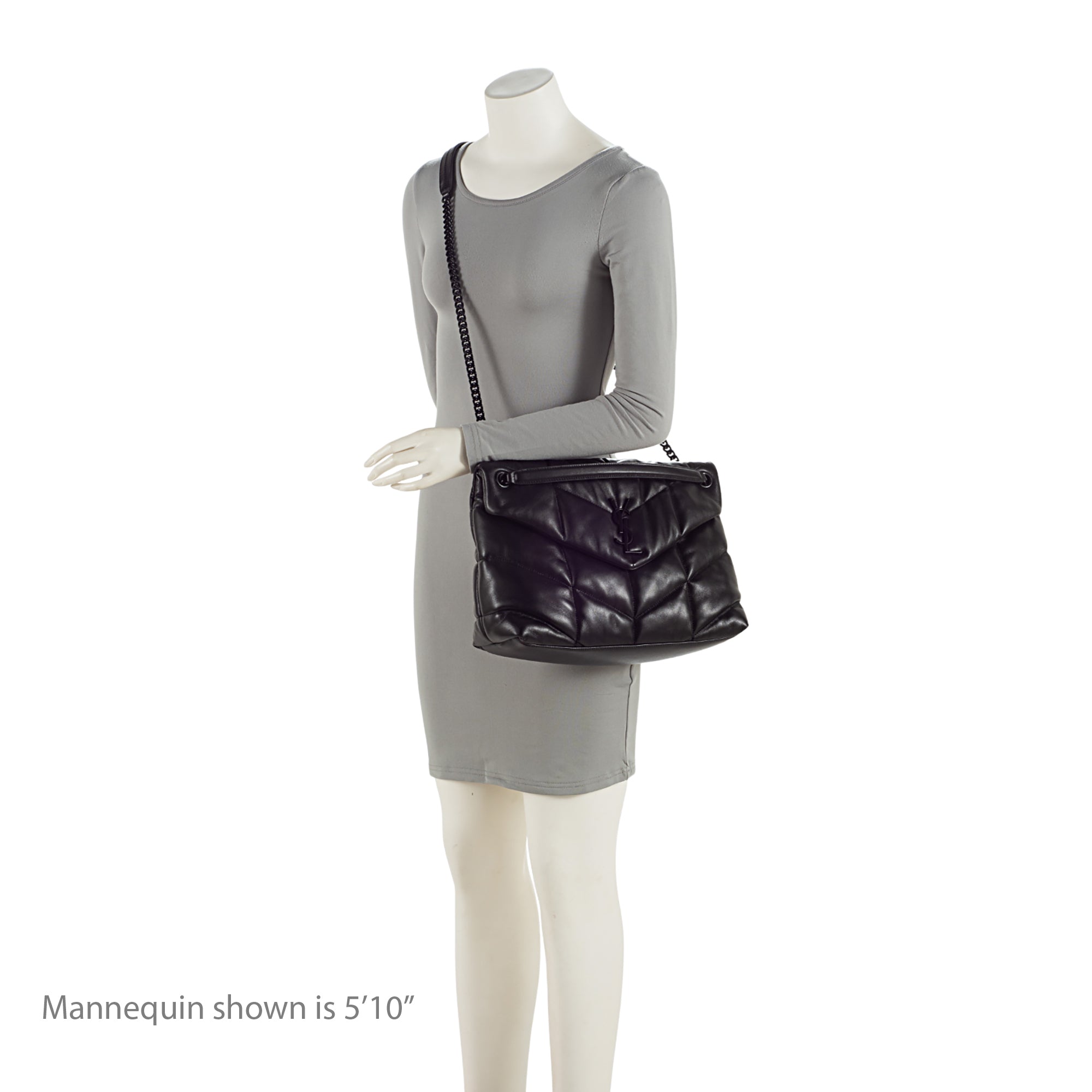 Saint Laurent Lambskin Monogram Puffer LouLou Medium Shoulder Bag