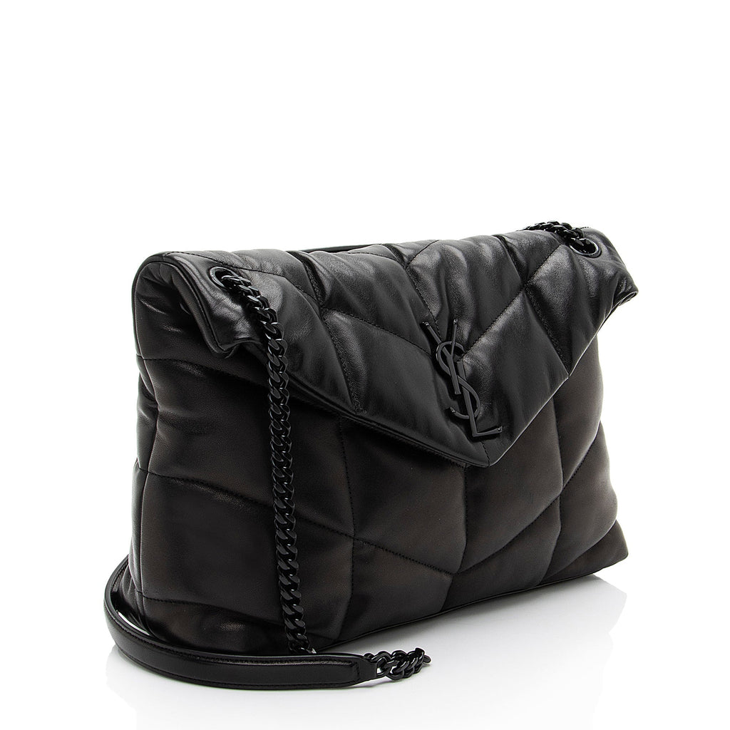 Saint Laurent Lambskin Monogram Puffer LouLou Medium Shoulder Bag