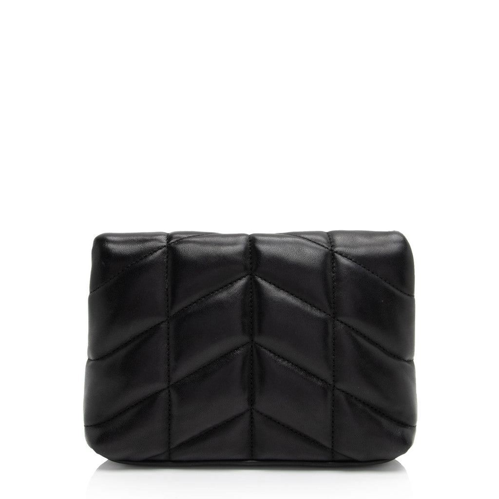 Saint Laurent Lambskin Monogram Puffer LouLou Small Clutch (SHF-2bO78S)