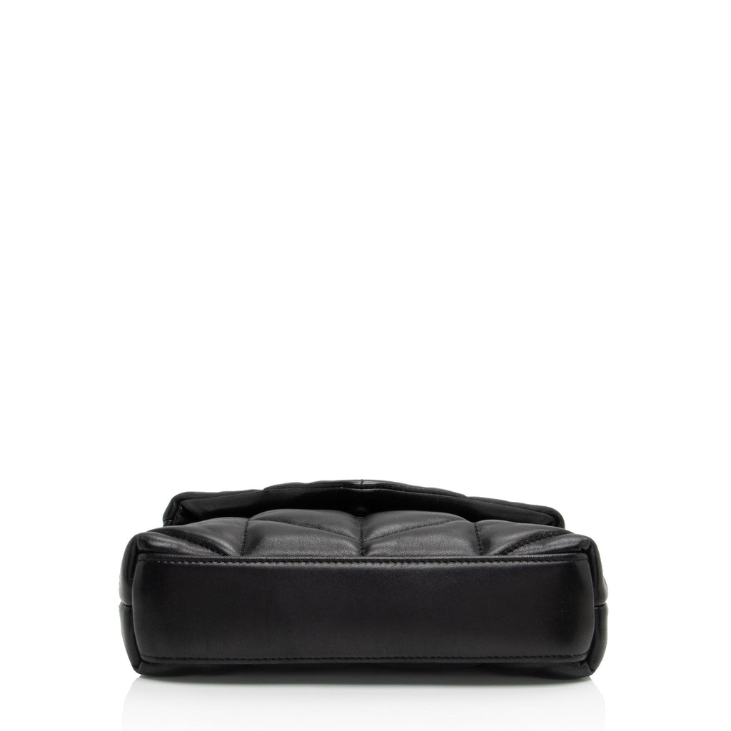 Saint Laurent Lambskin Monogram Puffer LouLou Small Clutch (SHF-2bO78S)