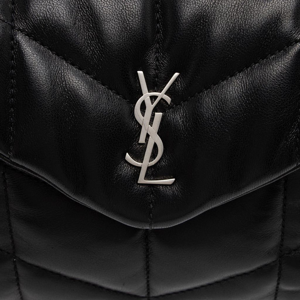Saint Laurent Lambskin Monogram Puffer LouLou Small Clutch (SHF-2bO78S)