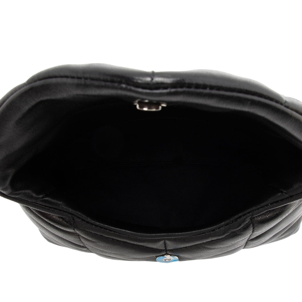Saint Laurent Lambskin Monogram Puffer LouLou Small Clutch (SHF-2bO78S)