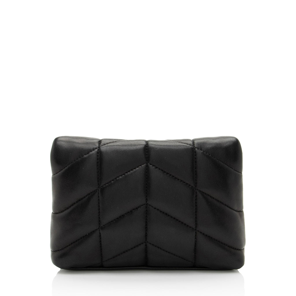 Saint Laurent Lambskin Monogram Puffer LouLou Small Clutch