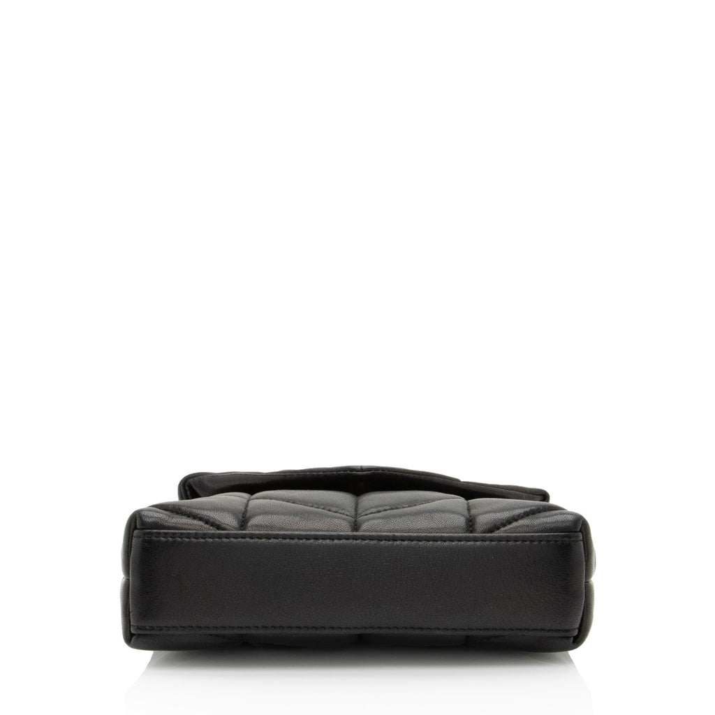 Saint Laurent Lambskin Monogram Puffer LouLou Small Clutch