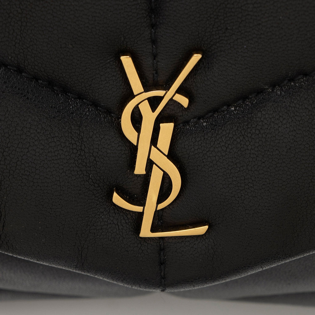 Saint Laurent Lambskin Monogram Puffer LouLou Small Clutch