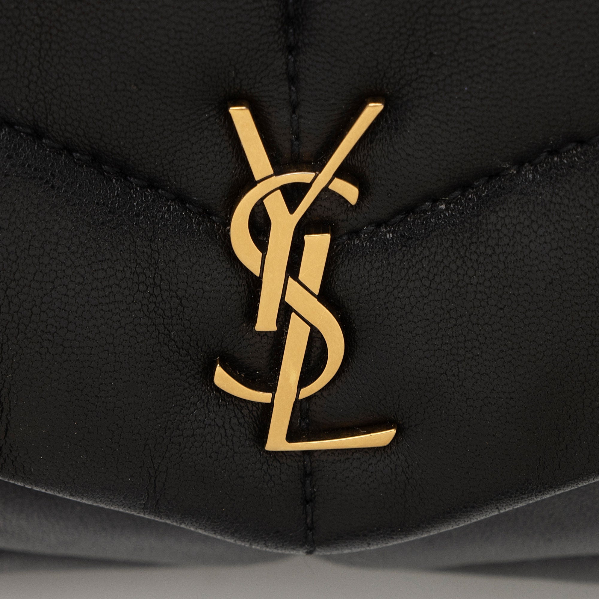 Saint Laurent Lambskin Monogram Puffer LouLou Small Clutch