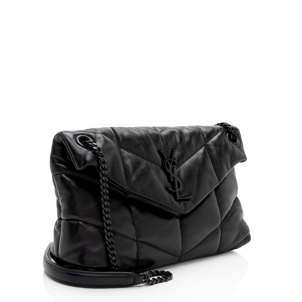 Saint Laurent Lambskin Monogram Puffer LouLou Small Shoulder Bag