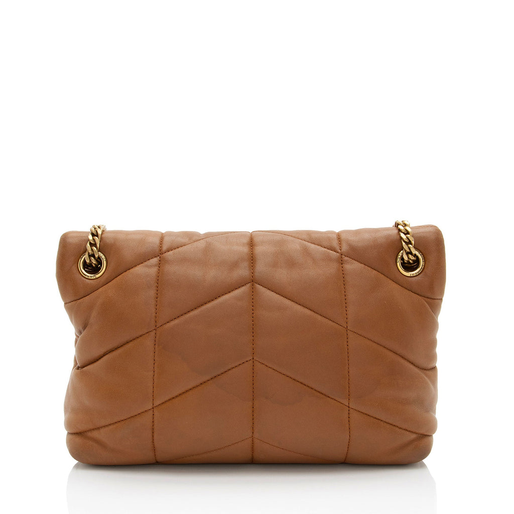 Saint Laurent Lambskin Monogram Puffer LouLou Small Shoulder Bag