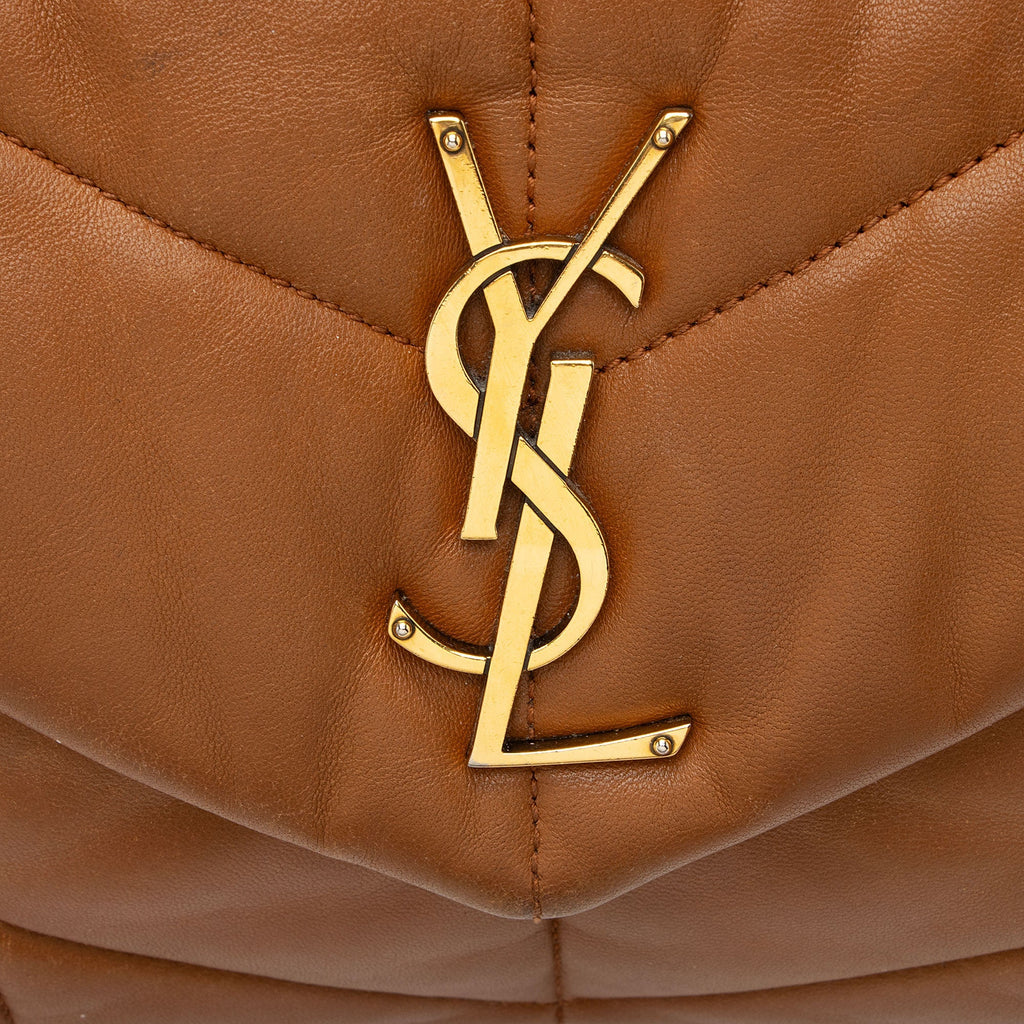 Saint Laurent Lambskin Monogram Puffer LouLou Small Shoulder Bag